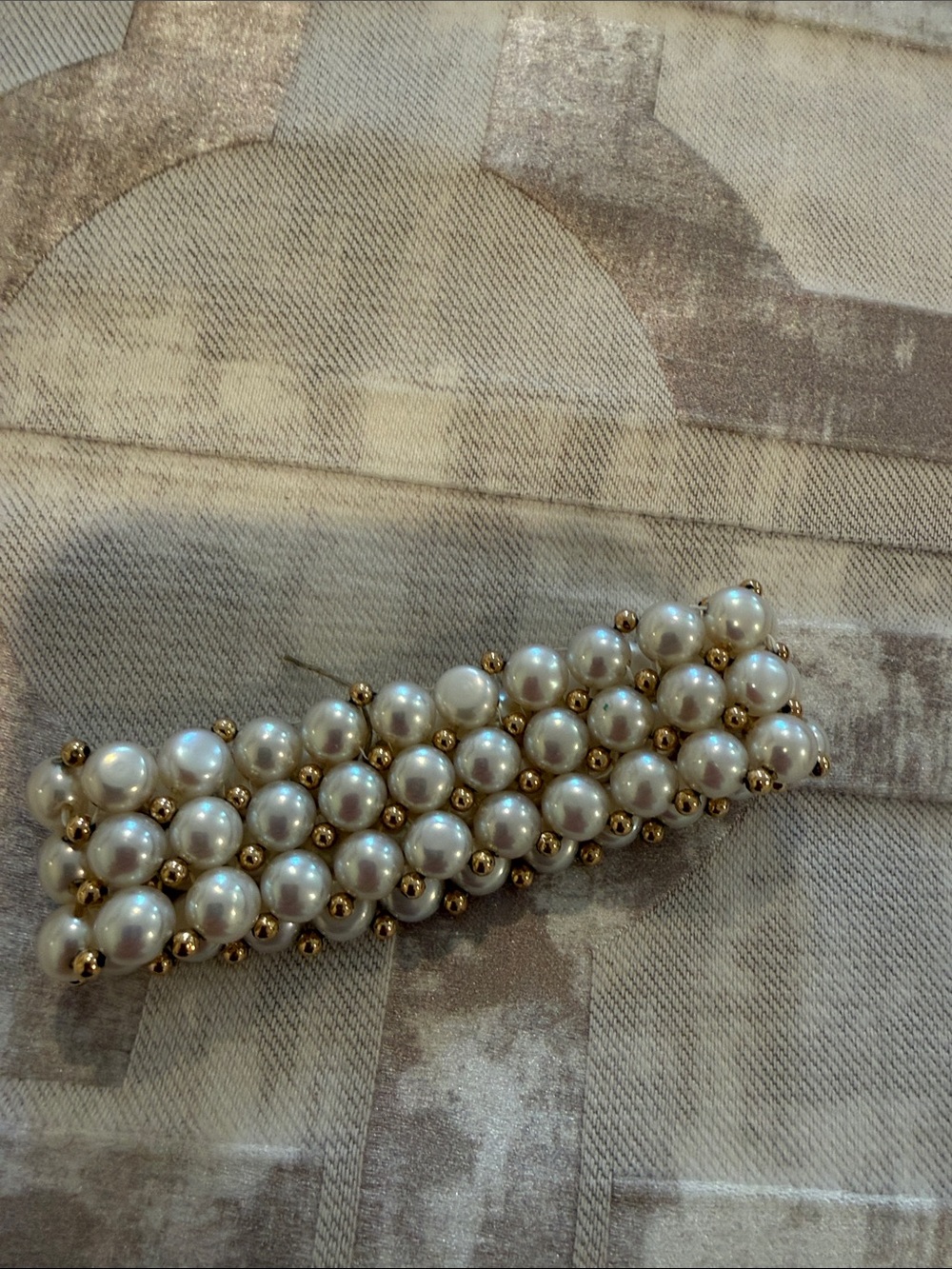 Pearl Cluster Gold Bead Bracelet